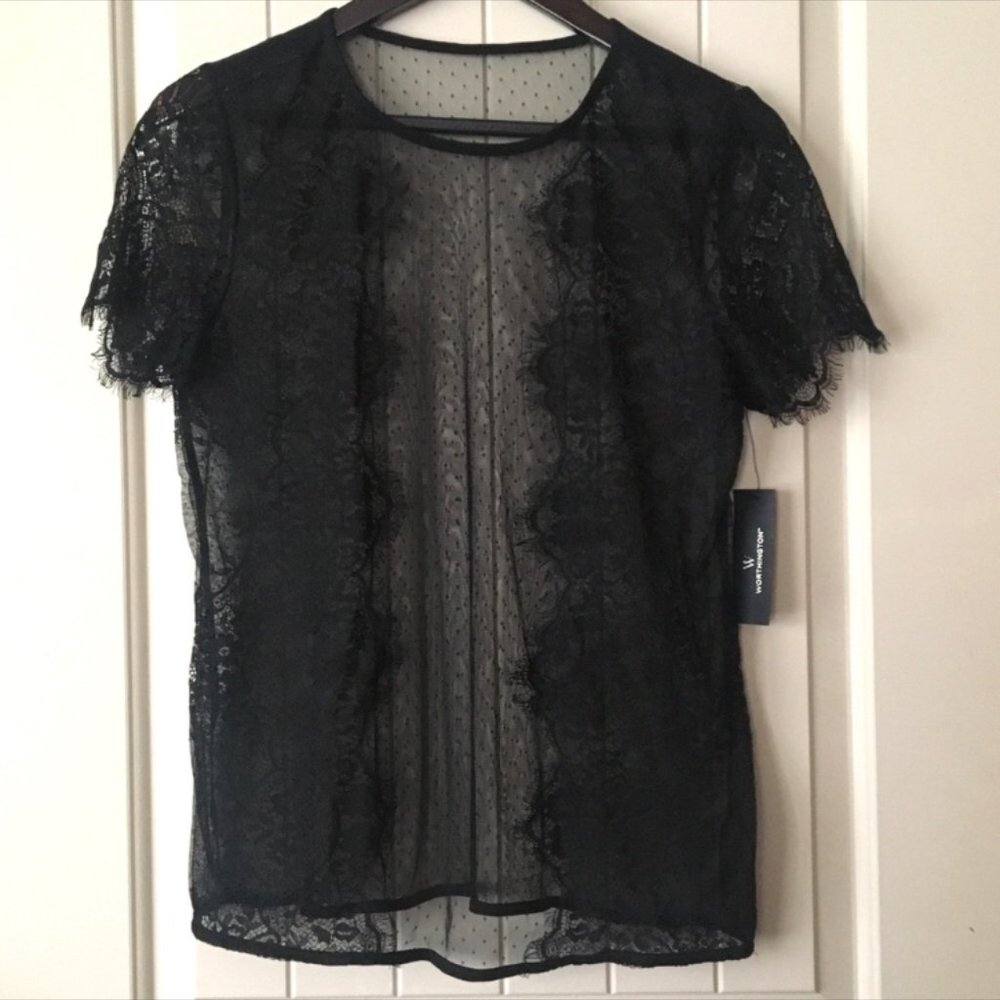 • Worthington lace and mesh top